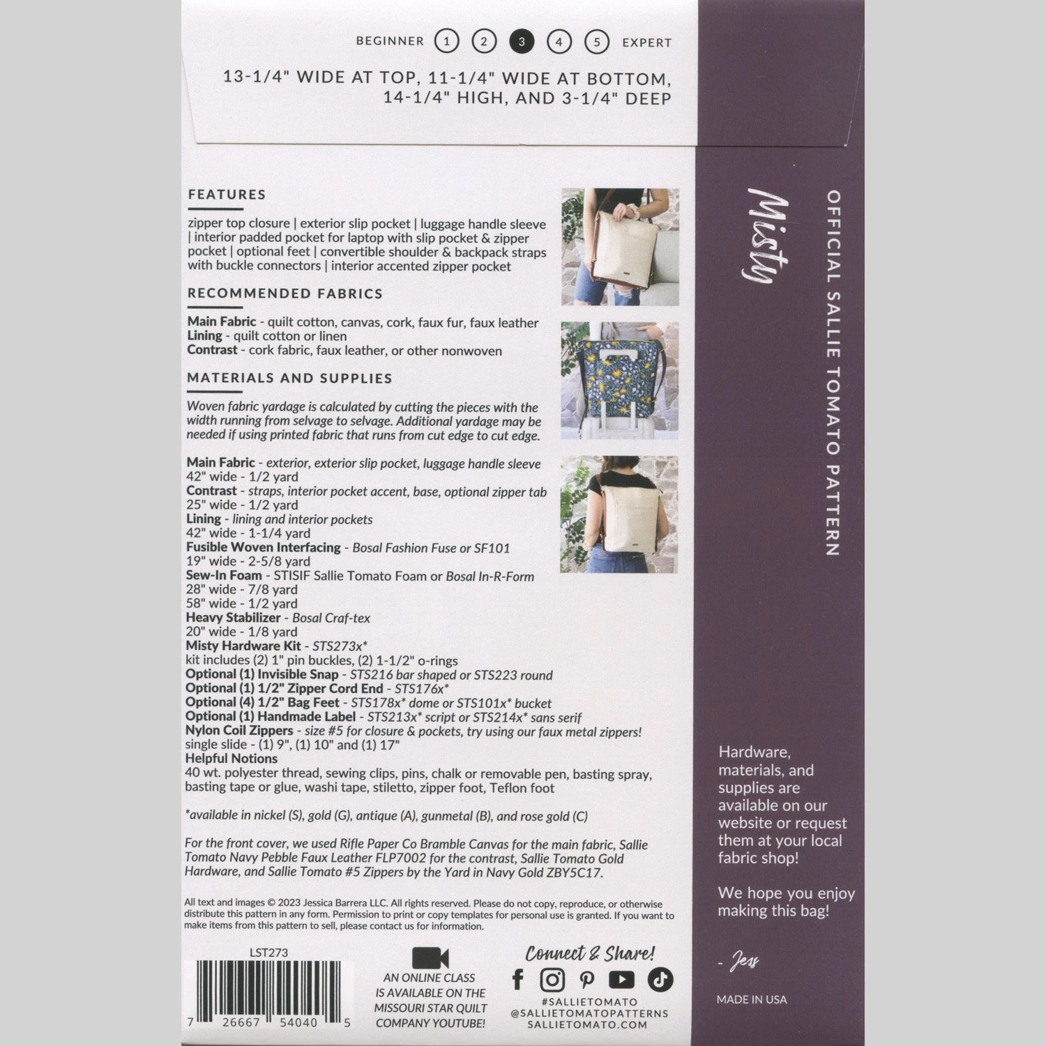 Misty Backpack Shoulder Bag Kit - Black Pebble Faux Leather 7 Misty Backpack Shoulder Bag Kit - Black Pebble Faux Leather - Image 5