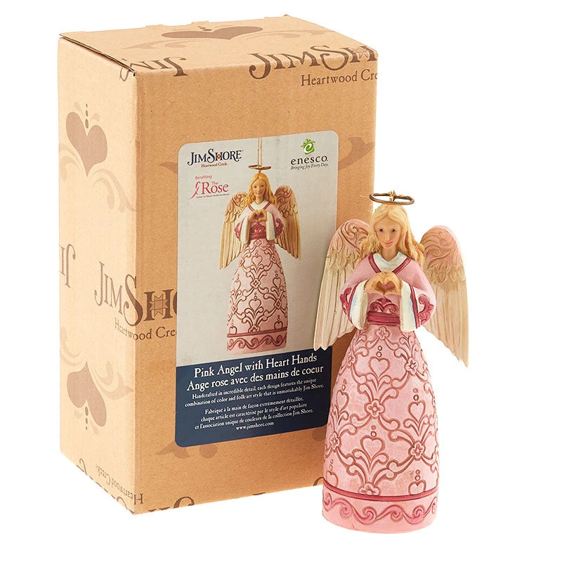 Jim Shore Heartwood Creek Rose Pink Angel Ornament 4 Jim Shore Heartwood Creek Rose Pink Angel Ornament - Image 2
