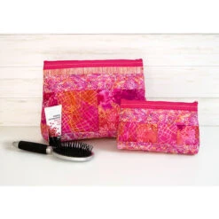 Zippity-Do-Done™ Quilt As You Go Cosmetic Bags Kit - Pink Zipper