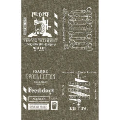 She Who Sews - Seed Sack Tea Towel Charcoal Panel