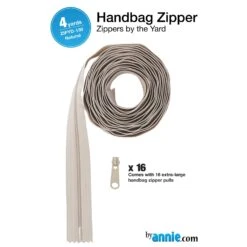 ByAnnie Zippers By The Yard - 4 Yards Natural