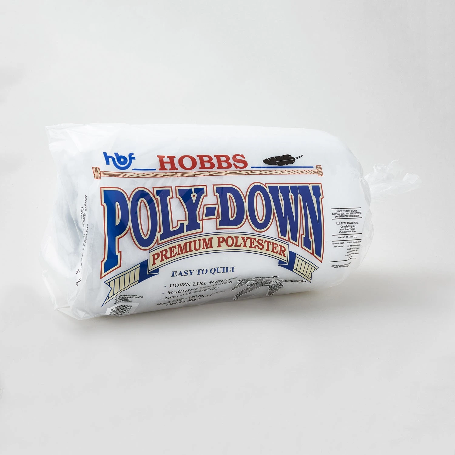 Hobbs Poly-Down Batting - King 120" X 120" 3 Hobbs Poly-Down Batting - King 120" X 120"