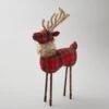 18.5" Red Plaid Reindeer W/ Twine Antlers & Fur Collar -Clover Store 49907094 aac7 3ead 88ef 10c1da27647a