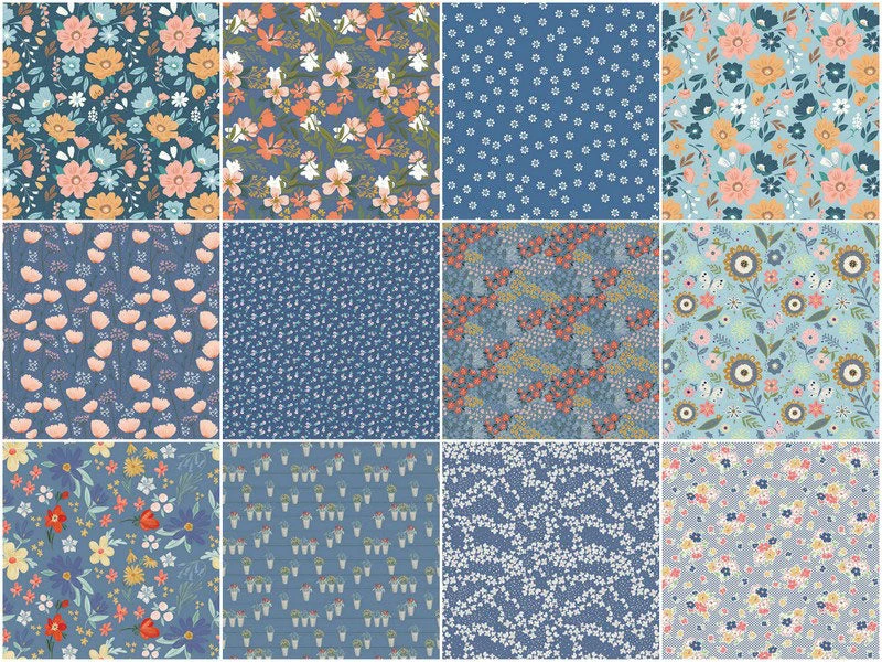 Handpicked Produce - Fanciful Florals Blueberry Burst 10" Stackers 24 Pcs. 5 Handpicked Produce - Fanciful Florals Blueberry Burst 10" Stackers 24 Pcs. - Image 3