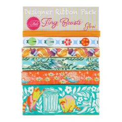 Tula Pink Tiny Beasts Designer Ribbon Pack - Glow