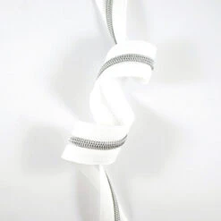 Emmaline #5 Zippers-by-the-Yard - White With Silver