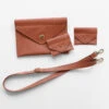 Monroe Clutch And Card Case Kit - Hazelnut Pebble Faux Leather -Clover Store 6330e875 d1d7 34f5 9269 1f96193890e9