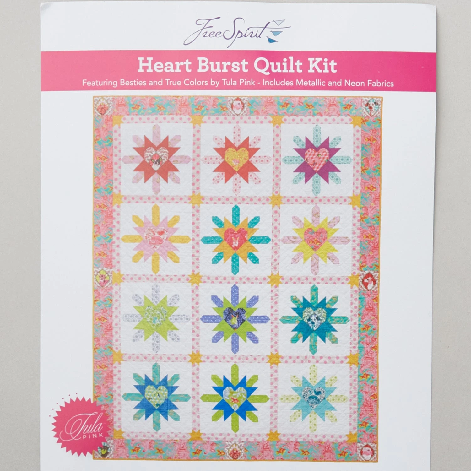 Tula Pink Heart Burst Quilt Kit 5 Tula Pink Heart Burst Quilt Kit - Image 3