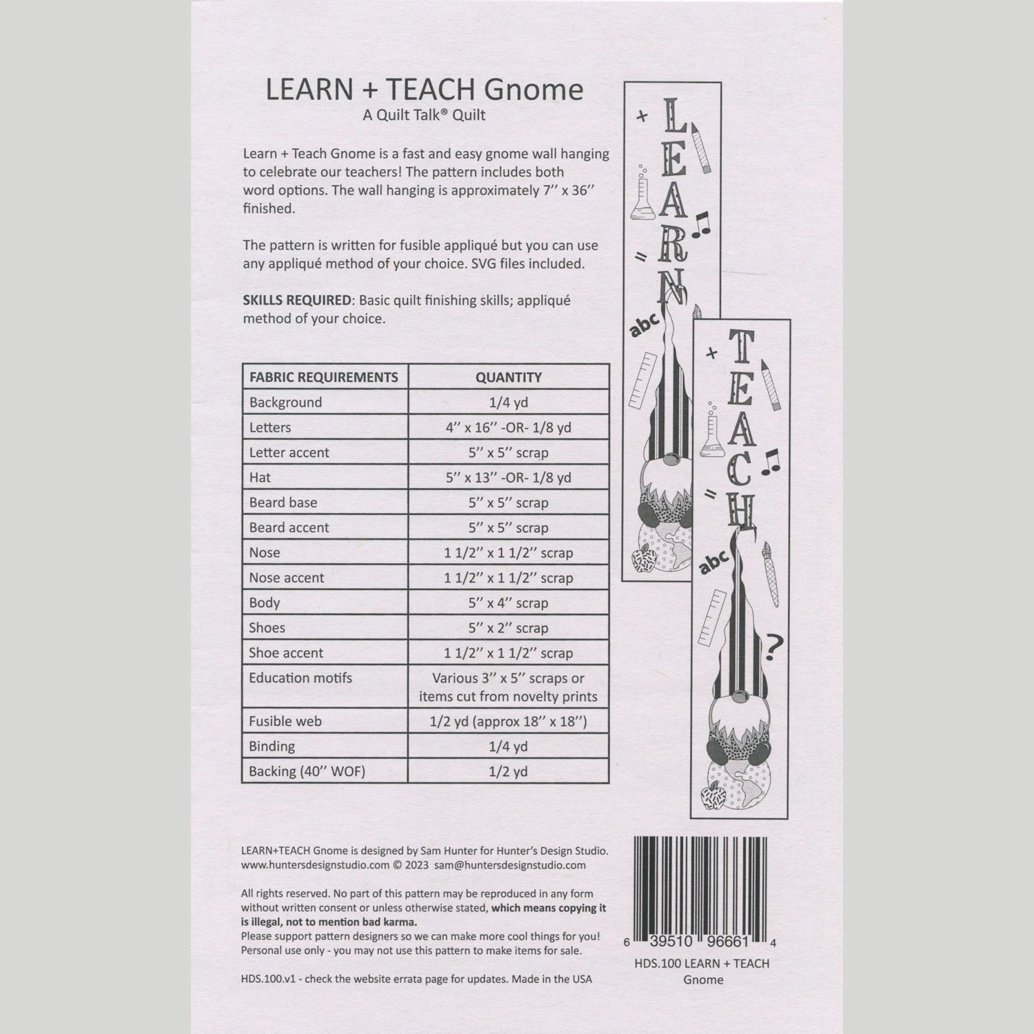 LEARN + TEACH Gnome Wall Hanging Pattern 4 LEARN + TEACH Gnome Wall Hanging Pattern - Image 2