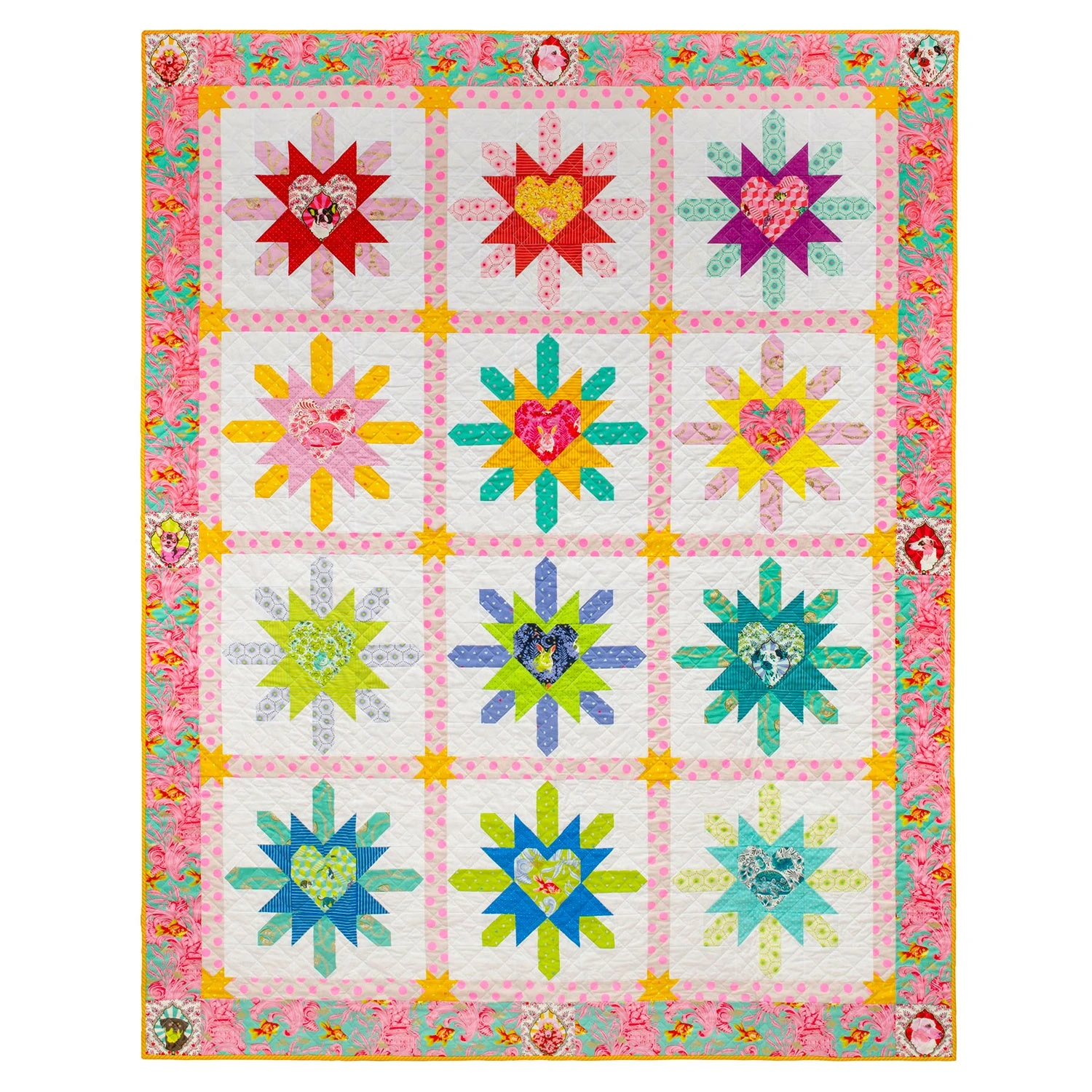 Tula Pink Heart Burst Quilt Kit 3 Tula Pink Heart Burst Quilt Kit