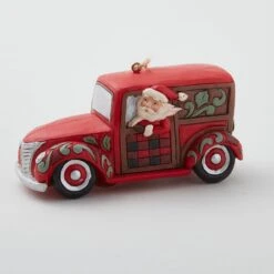 Jim Shore Heartwood Creek Santa Woodie Wagon Ornament