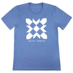 MSQC Playground Quilt Block T-shirt - Heather Columbia Blue 4XL