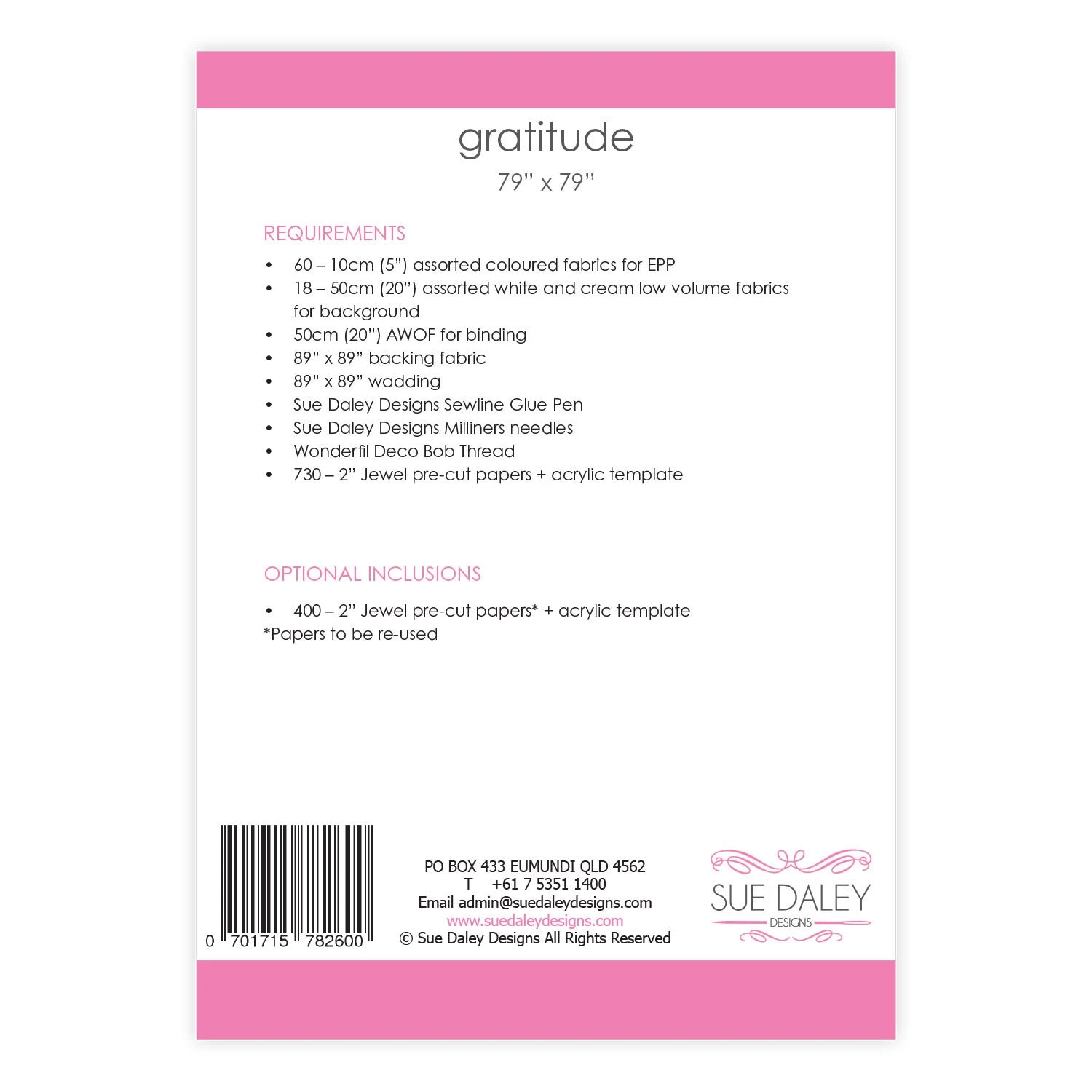 Sue Daley Gratitude Quilt Pattern With Template And Papers 4 Sue Daley Gratitude Quilt Pattern With Template And Papers - Image 2