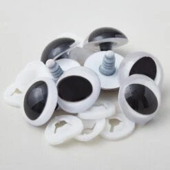 Plastic Slit Pupil Safety Eyes - 25mm White - 4 Pairs
