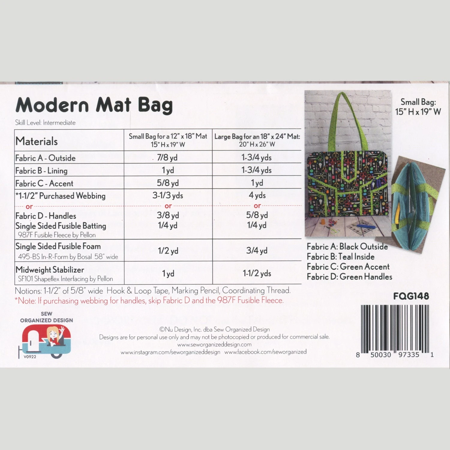 Modern Mat Bag Pattern 4 Modern Mat Bag Pattern - Image 2