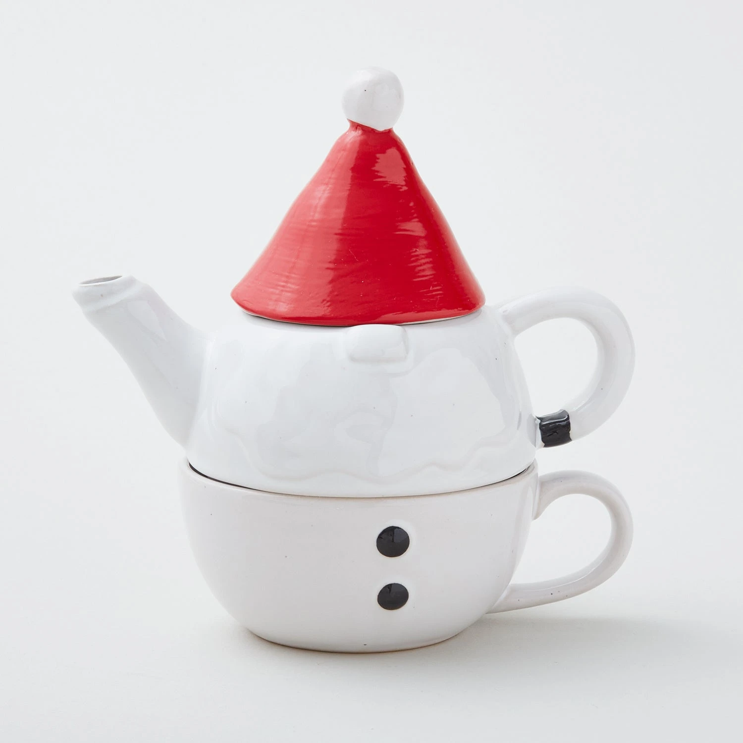 Hand-Painted Stoneware Gnome Tea-for-One Set 3 Hand-Painted Stoneware Gnome Tea-for-One Set