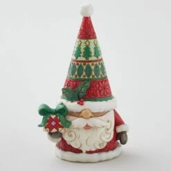 Jim Shore Heartwood Creek Santa Gnome Holding Gifts Figurine