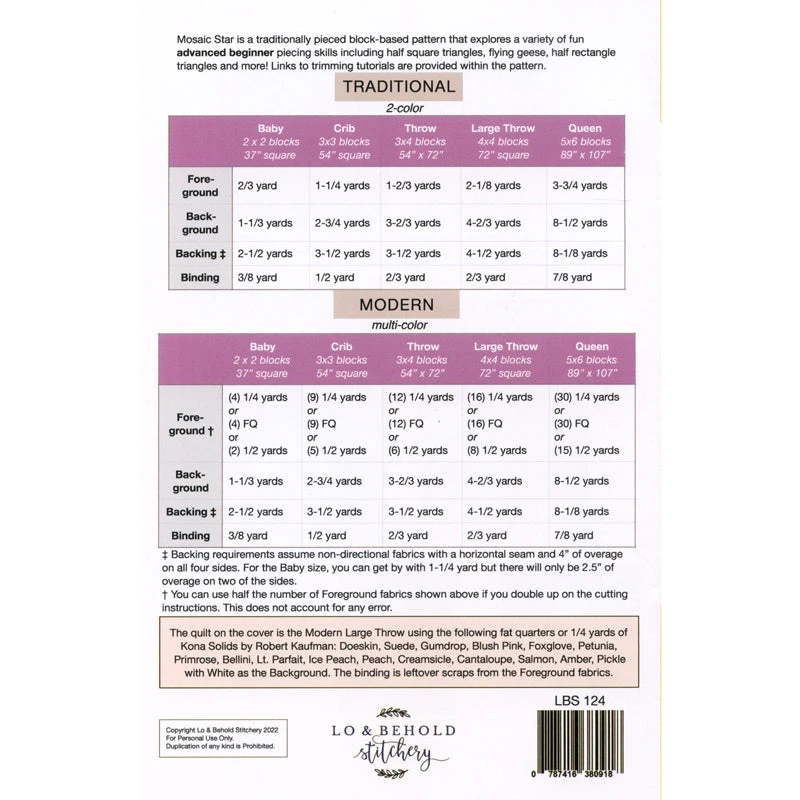 Mosaic Star Quilt Pattern 4 Mosaic Star Quilt Pattern - Image 2