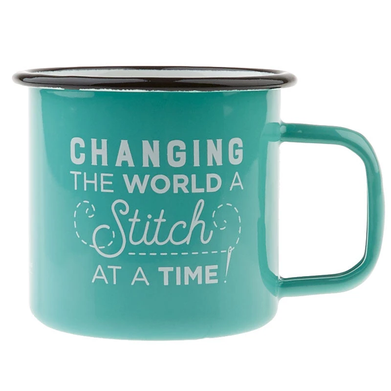 Changing The World, A Stitch At A Time - Enamel Mug