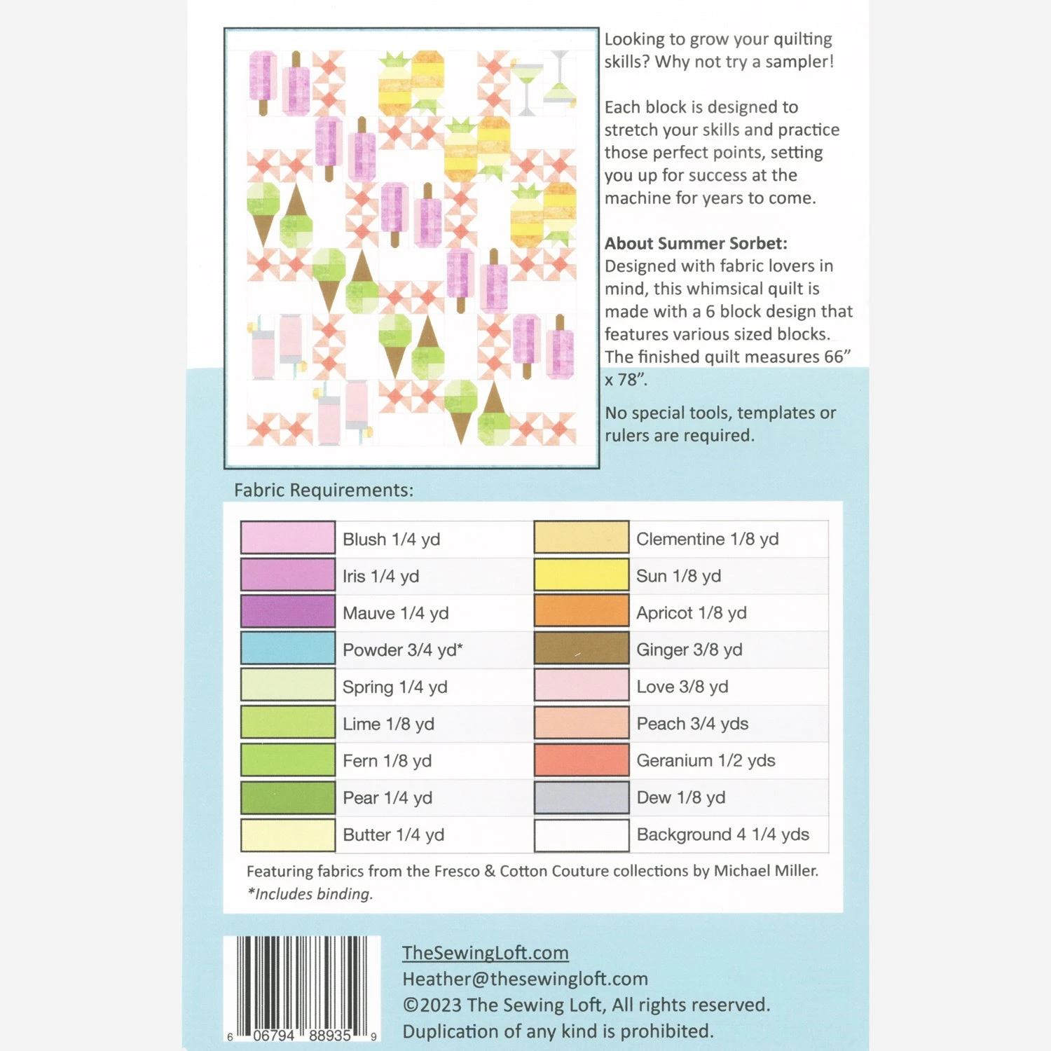 Summer Sorbet Sampler Quilt Pattern 4 Summer Sorbet Sampler Quilt Pattern - Image 2