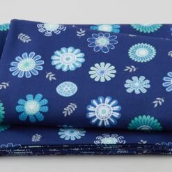Windsong Meadows - Blossom Toss Navy 3 Yard Cut