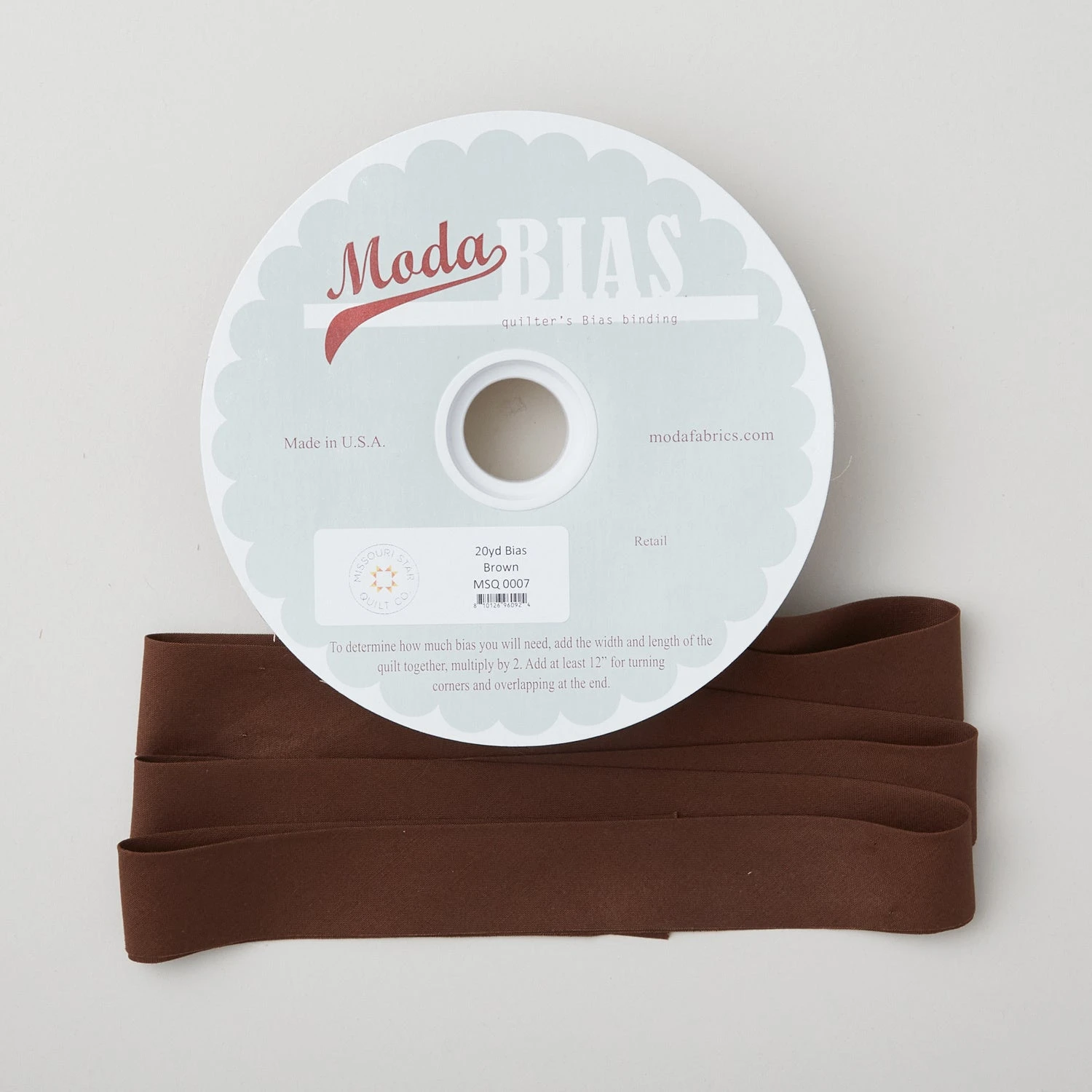 Bella Solid Bias Binding 20 Yard Spool - Moda U Brown 3 Bella Solid Bias Binding 20 Yard Spool - Moda U Brown
