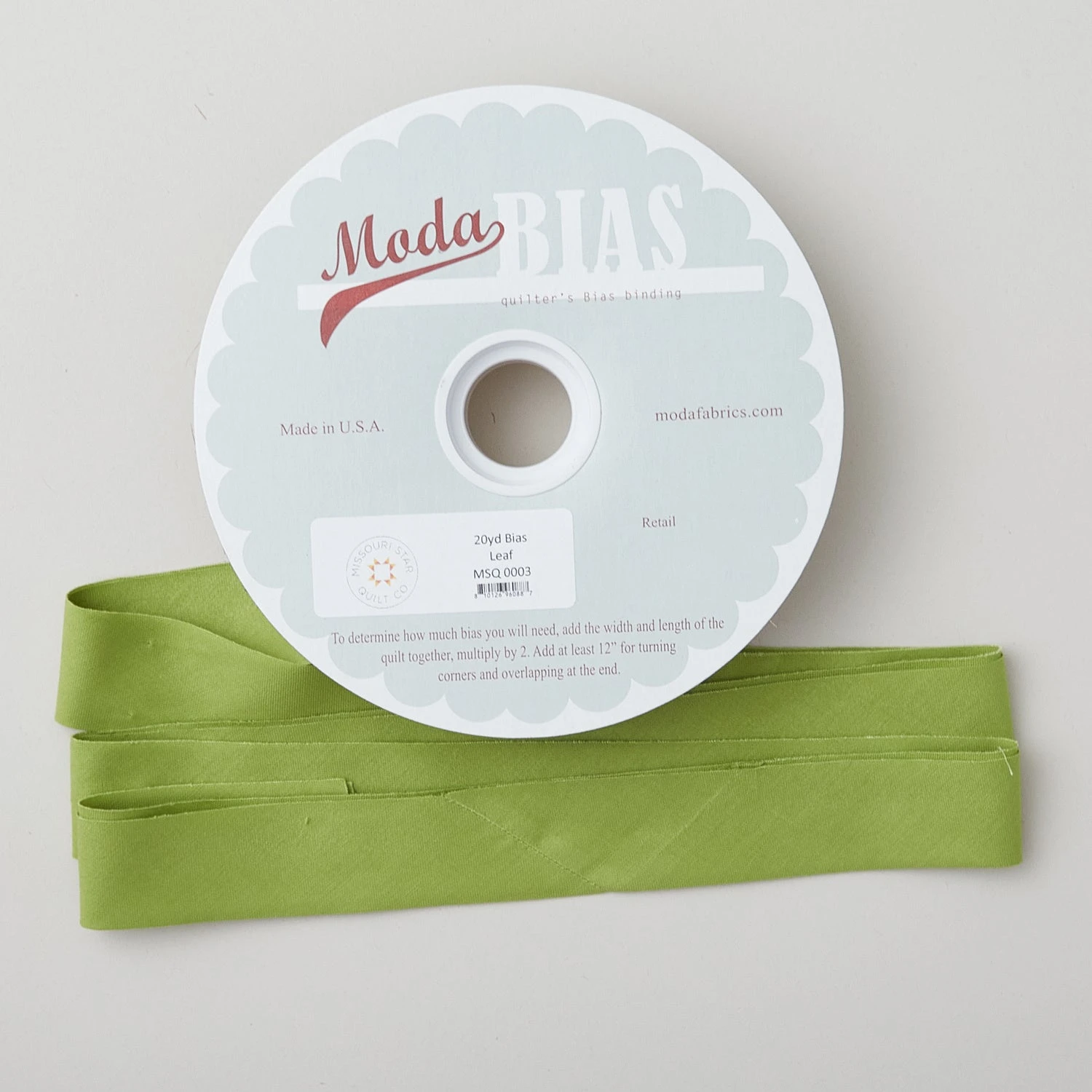 Bella Solid Bias Binding 20 Yard Spool - Leaf 3 Bella Solid Bias Binding 20 Yard Spool - Leaf