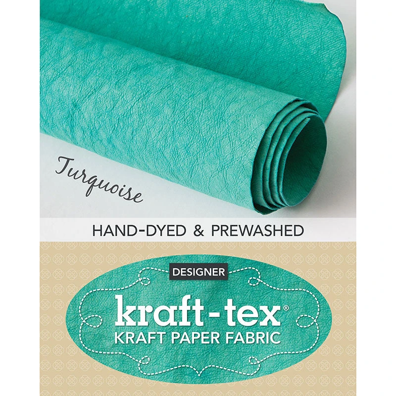 Kraft-tex Kraft Paper Fabric Roll - Turquoise Hand-Dyed & Prewashed 4 Kraft-tex Kraft Paper Fabric Roll - Turquoise Hand-Dyed & Prewashed - Image 2