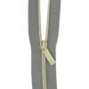 Sallie Tomato #3 Nylon Zipper Tape & Pulls - Grey With Gold Coil