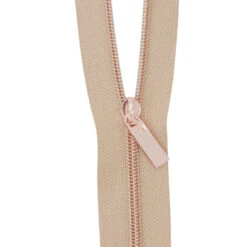 Sallie Tomato #3 Nylon Zipper Tape & Pulls - Natural With Rose Gold Coil