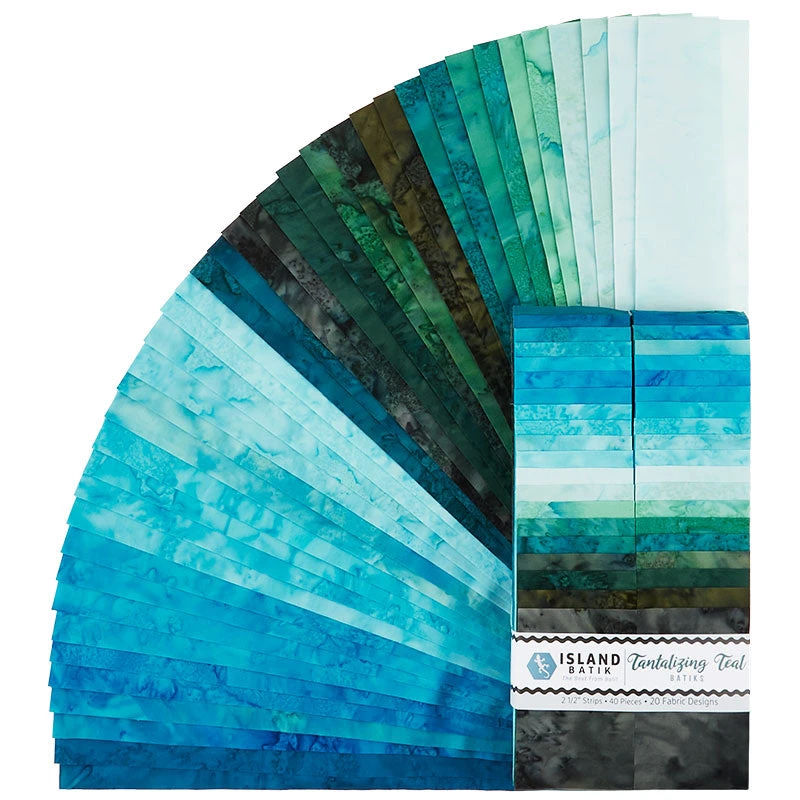 Tantalizing Teal Batik Solids Strips 3 Tantalizing Teal Batik Solids Strips